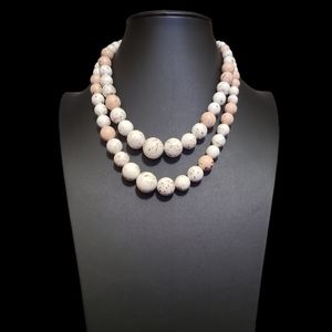 16" Vintage White Beaded Necklace Lot 8